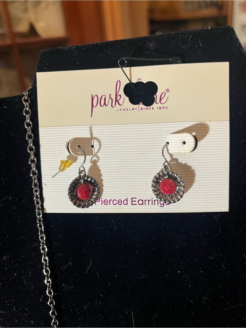 Park Lane Pink Floral Statement Necklace and Earrings Set - Picture 3 of 4